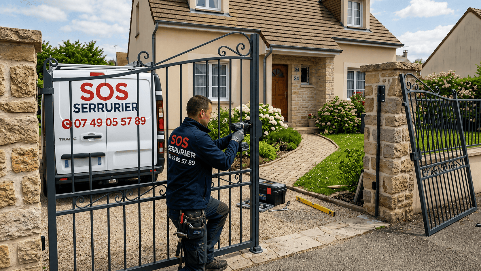Pose et motorisation portail Battant Nancy